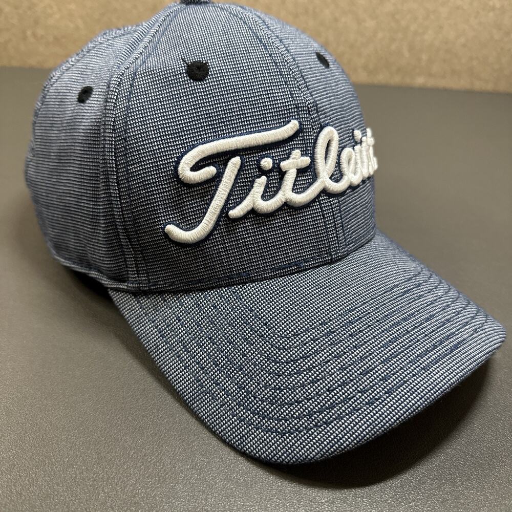 Titleist Golf Hat Size S-M Blue Denim Flex Fit Baseball Cap Lightweight - Picture 3 of 6